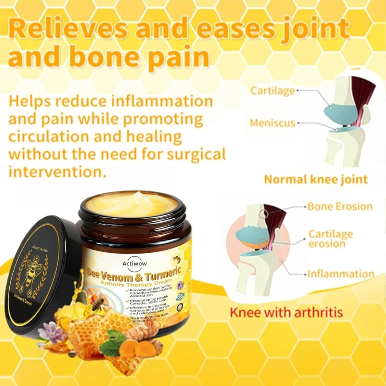 Bee Venom & Turmeric Pain Relief for Muscle and Joint Pain Cream