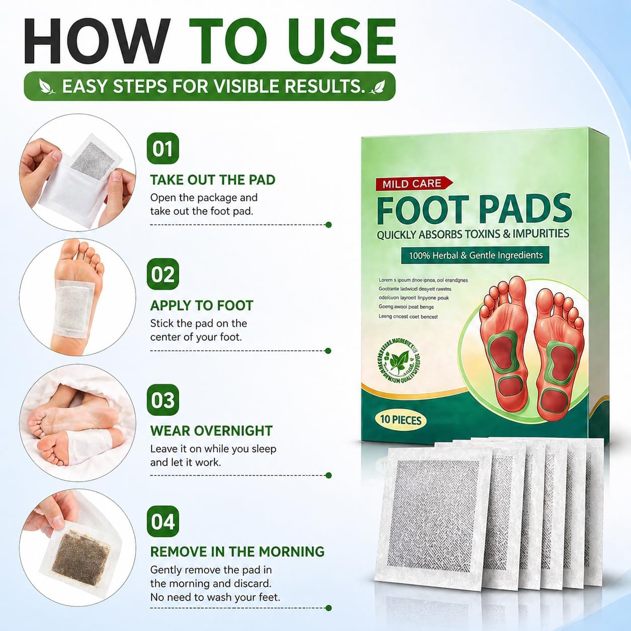 Herbal Foot Pads for Natural Detox & Sleep Support