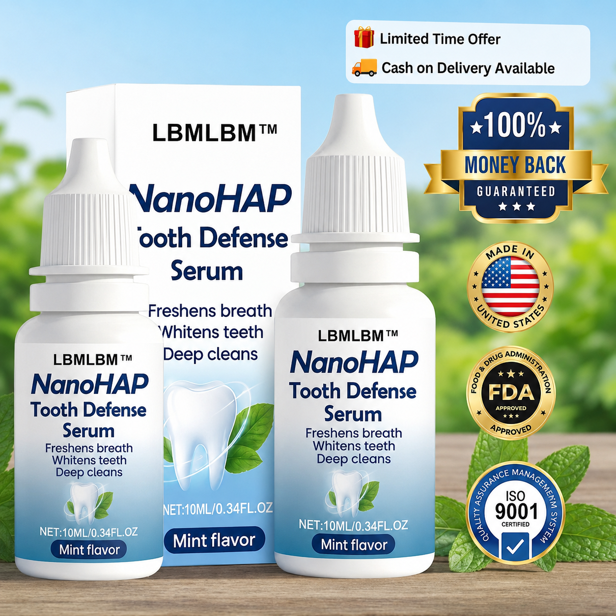 NanoHAP Tooth Defense Serum | Advanced Enamel Care, Fresh Breath & Daily Oral Protection |