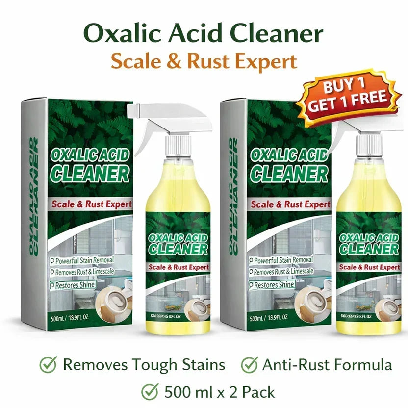 Oxalic Acid Cleaner Spray | Rust, Scale & Hard Water Stain Remover | Multi-Surface Cleaning Solution | Buy 1 Get 1 Free
