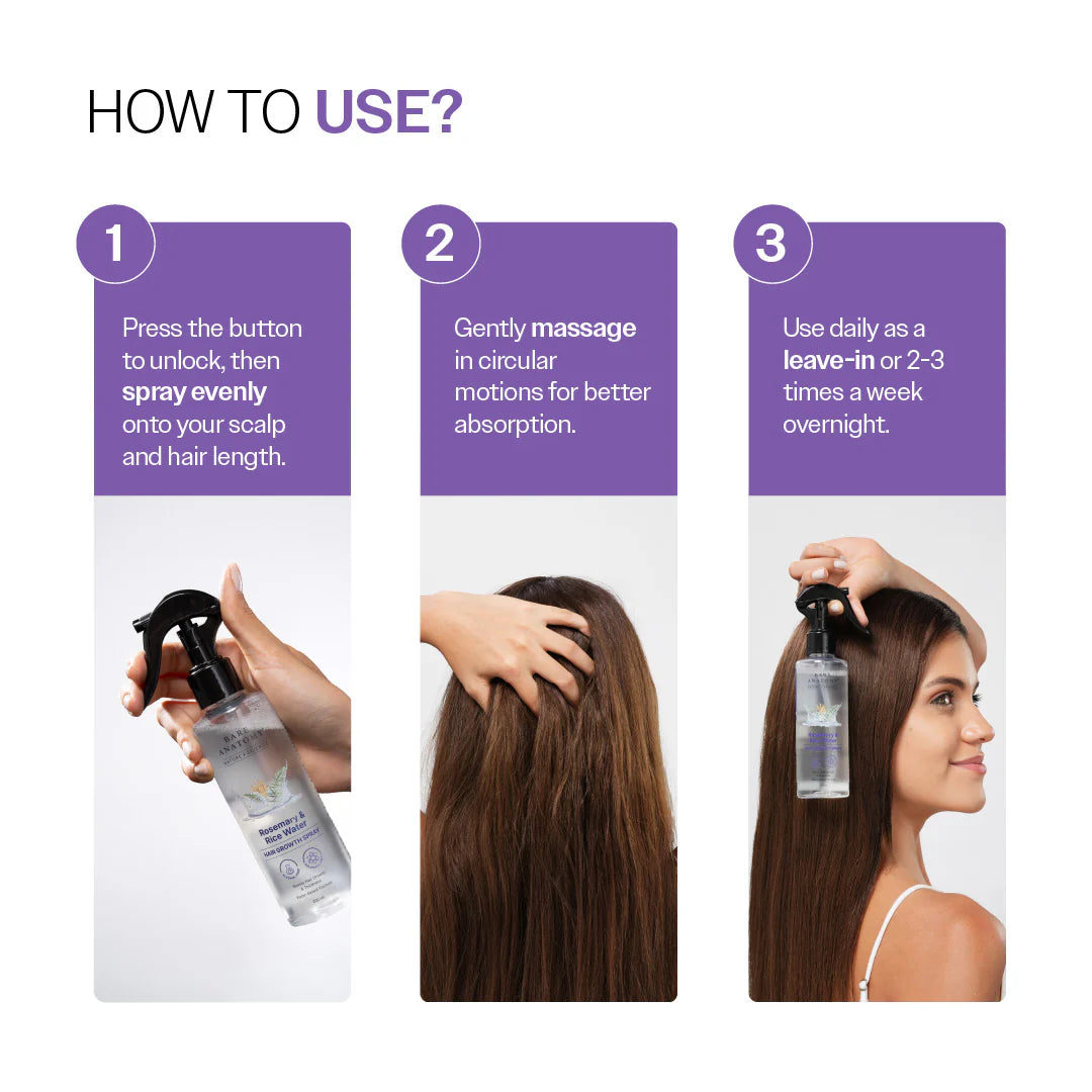 Rosemary & Rice Water Hair Growth Spray for Hair Growth & Thickness - 200 ml